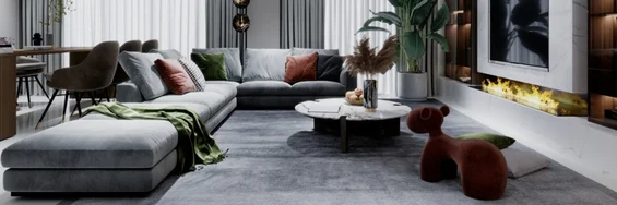 Area rug being rolled up after cleaning